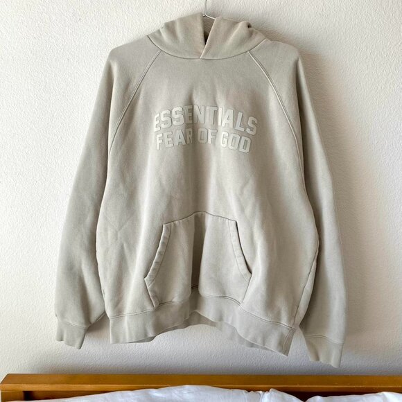 Fear of God Essentials Beige Hoodie Sweatshirt Men's Large - Picture 1 of 6